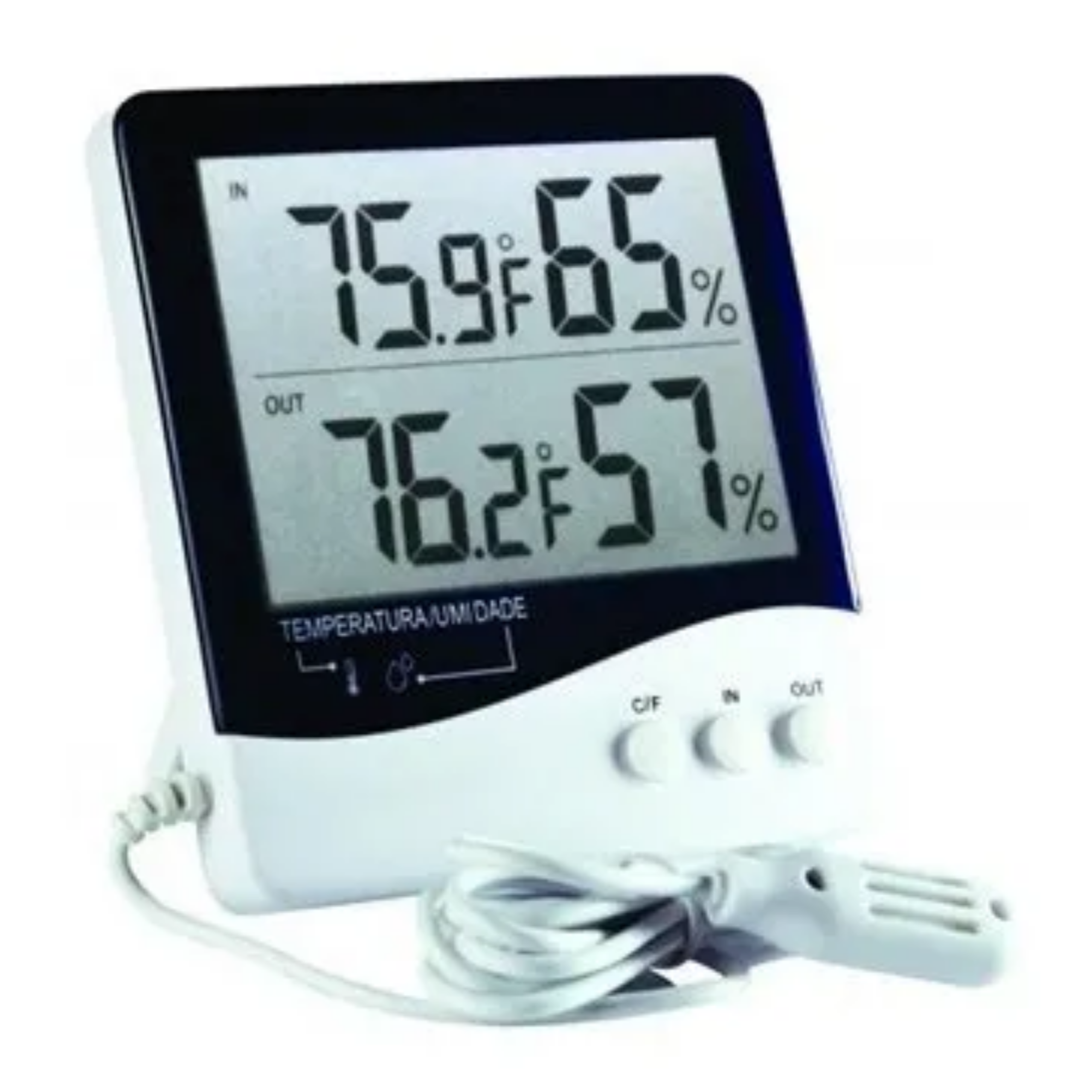 Termo-Higrômetro Digital Temperatura e Umidade Interna/Externa | INCOTERM 7664.01.0.00 - Imagem 2