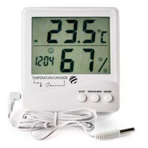 Termo-Higrômetro Digital Temperatura Interna e Externa e Umidade Interna | INCOTERM 7663.02.0.00